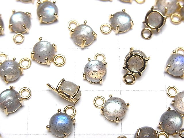 [Video] High Quality Labradorite AAA Bezel Setting Round 5x5mm 18KGP  4pcs $9.79!