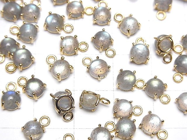 [Video] High Quality Labradorite AAA Bezel Setting Round 5x5mm 18KGP  4pcs $9.79!