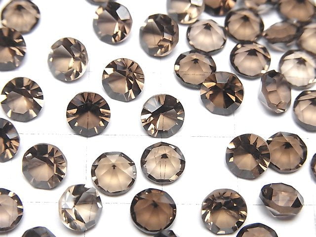 [Video]High Quality Smoky Quartz AAA Loose stone Round Concave Cut 6x6mm 5pcs