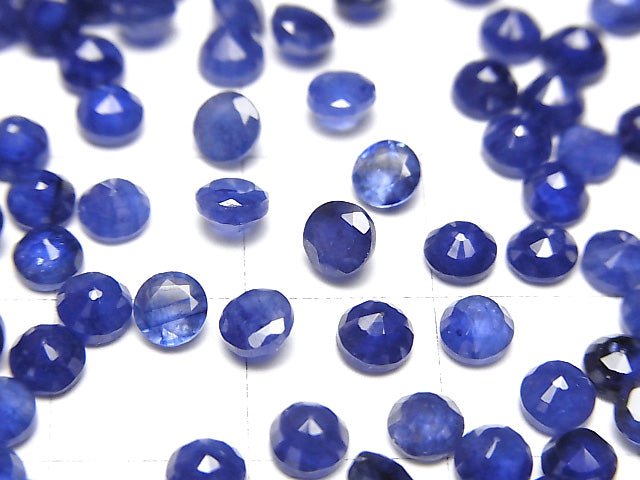 [Video]High Quality Blue Sapphire AAA- Loose stone Round Faceted 4x4mm 5pcs