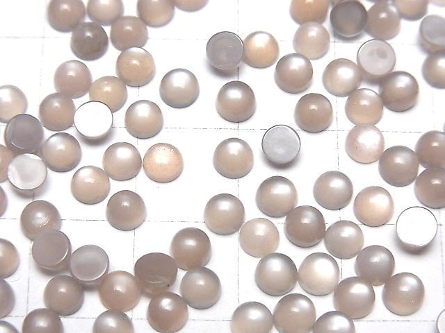 Gray Moonstone AAA Round Cabochon 4x4mm 10pcs $3.79!