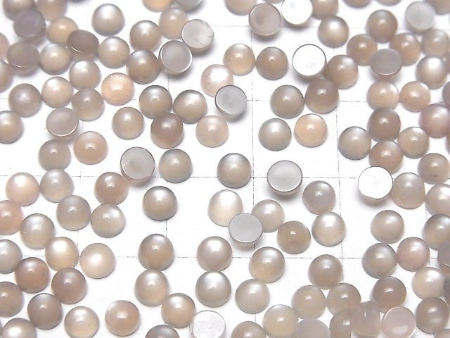 Gray Moonstone AAA Round Cabochon 4x4mm 10pcs $3.79!