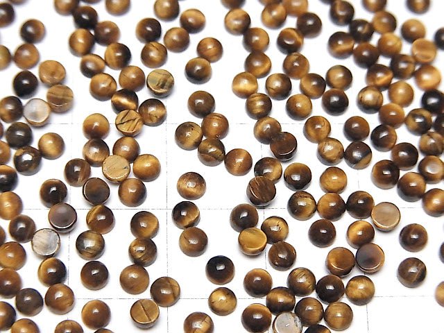 [Video] Yellow Tiger's Eye AA++ Round Cabochon 3x3mm 10pcs