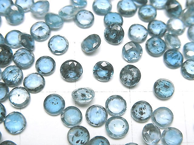 [Video]High Quality Indigo Blue Kyanite AAA- Loose stone Round Faceted 4x4mm 5pcs