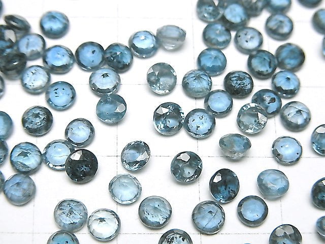 [Video]High Quality Indigo Blue Kyanite AAA- Loose stone Round Faceted 4x4mm 5pcs