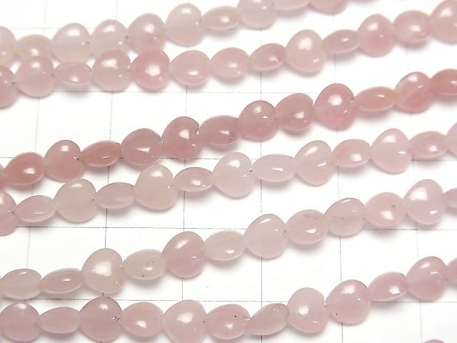 [Video] Guava Quartz AAA- Vertical Hole Heart 6x6mm half or 1strand beads (aprx.6inch / 16cm)