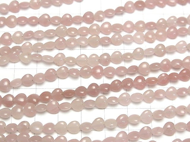 [Video] Guava Quartz AAA- Vertical Hole Heart 6x6mm half or 1strand beads (aprx.6inch / 16cm)