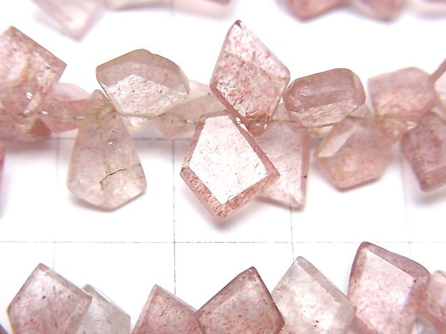 [Video] Pink Epidote AA++ Rough Slice Faceted half or 1strand beads (aprx.7inch / 18cm)