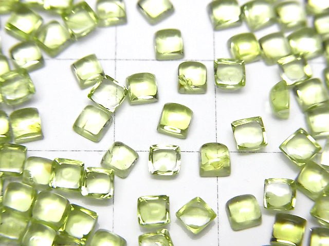 [Video] High Quality Peridot AAA Square  Cabochon 3x3mm 10pcs $3.79!