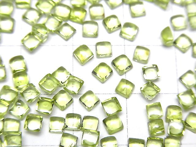 [Video] High Quality Peridot AAA Square  Cabochon 3x3mm 10pcs $3.79!