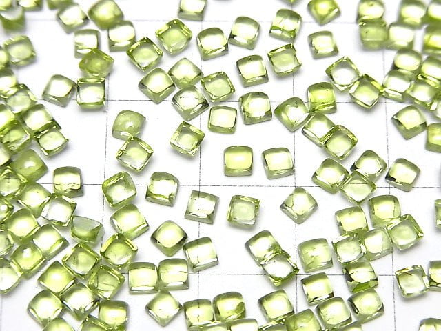 [Video] High Quality Peridot AAA Square  Cabochon 3x3mm 10pcs $3.79!