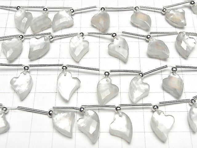 [Video] White Shell x Crystal AAA Heart cut half or 1strand (8pcs)