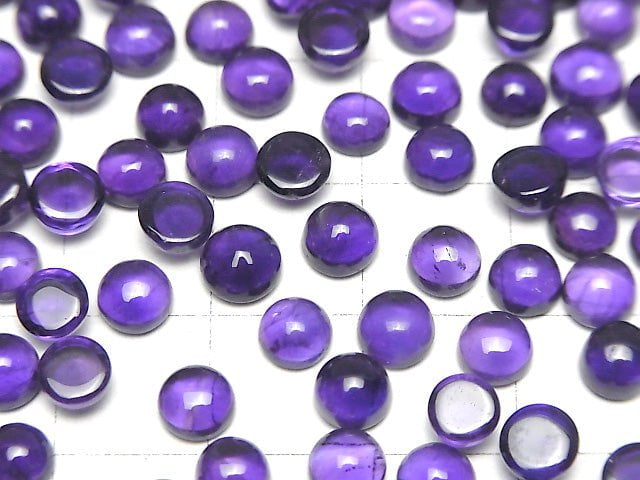 [Video] Zambia High Quality Amethyst AAA- Round Cabochon 5x5mm 5pcs