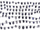 [Video] High Quality Iolite AA++ Drop Faceted Briolette [Dark color] 1strand beads (aprx.7inch / 17cm)