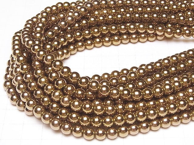 1strand $3.79! Hematite Round 6mm Bronze color coating 1strand beads (aprx.15inch / 38cm)