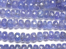 [Video] High Quality Tanzanite AAA Faceted Button Rondelle  half or 1strand beads (aprx.15inch/38cm)