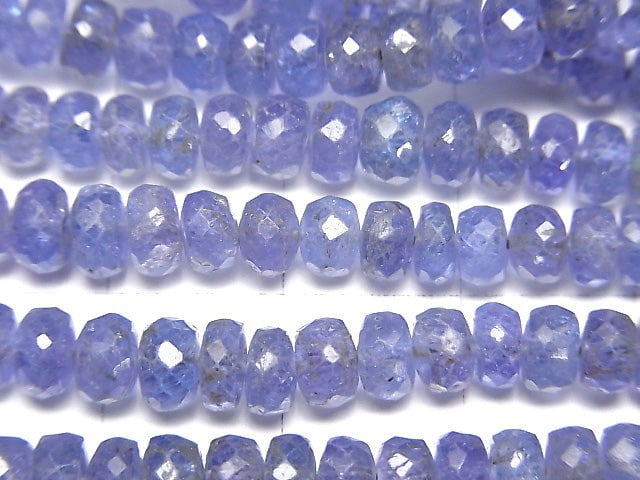 [Video] High Quality Tanzanite AAA Faceted Button Roundel  half or 1strand beads (aprx.15inch/38cm)