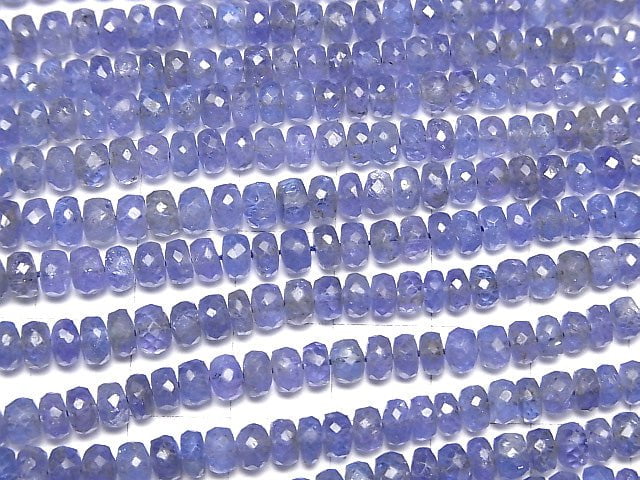 [Video] High Quality Tanzanite AAA Faceted Button Roundel  half or 1strand beads (aprx.15inch/38cm)