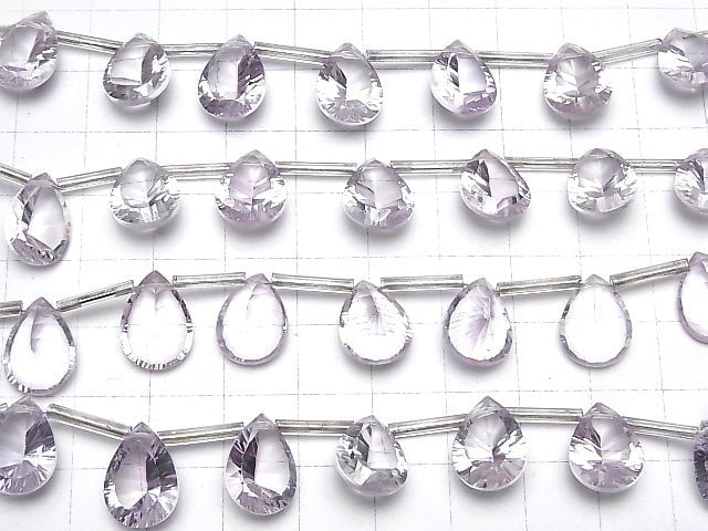 [Video] High Quality Pink Amethyst AAA Pear shape Concave Cut 14 x 10 mm half or 1 strand (10 pcs)