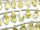 [Video] High Quality Lemon Quartz AAA Rough Drop Faceted Briolette half or 1strand beads (aprx.6inch / 16cm)