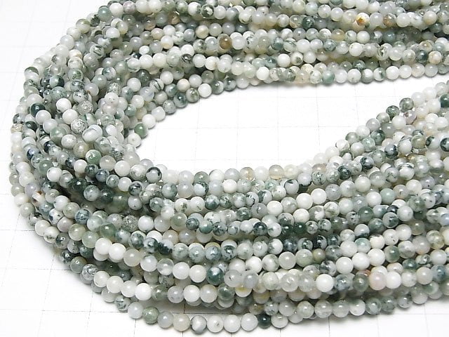 1strand $4.79! Tree Agate Round 3mm 1strand beads (aprx.15inch / 38cm)