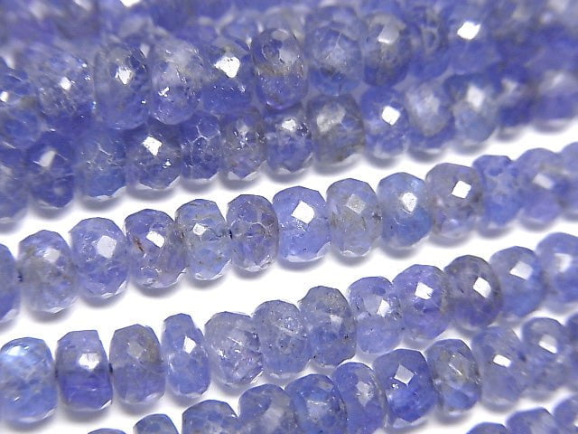 [Video] High Quality Tanzanite AAA Faceted Button Roundel  half or 1strand beads (aprx.15inch/38cm)