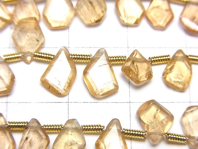 [Video] High Quality Imperial Topaz AAA- Rough Slice Faceted 1strand beads (aprx.7inch / 17cm)