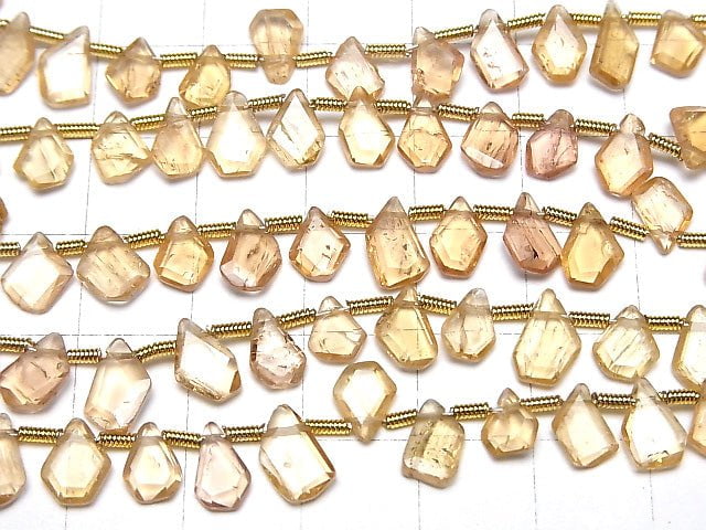 [Video] High Quality Imperial Topaz AAA- Rough Slice Faceted 1strand beads (aprx.7inch / 17cm)