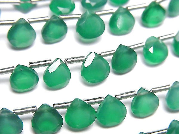 [Video] High Quality Green Onyx AAA Chestnut Faceted 6x6mm 1strand (18pcs ).