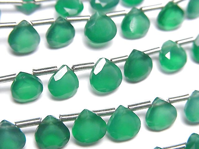 [Video] High Quality Green Onyx AAA Chestnut Faceted 6x6mm 1strand (18pcs ).