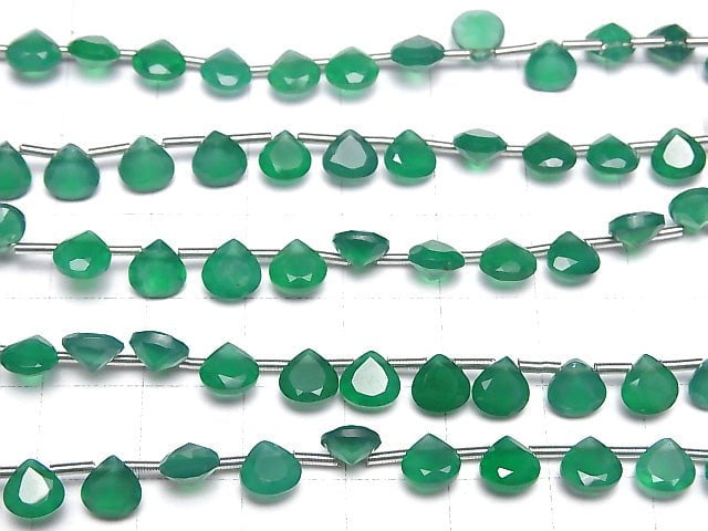 [Video] High Quality Green Onyx AAA Chestnut Faceted 6x6mm 1strand (18pcs ).