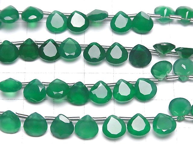 [Video] High Quality Green Onyx AAA Chestnut Faceted 8x8mm 1strand (18pcs)