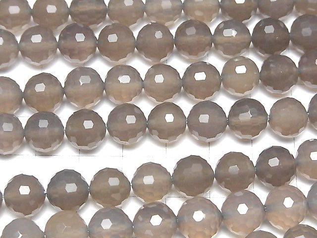 [Video] High Quality! Gray Onyx AAA 128 Faceted Round 10 mm half or 1 strand beads (aprx.15 inch / 38 cm)