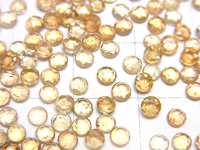 [Video]High Quality Imperial Topaz AAA- Round Rose Cut 3x3mm 5pcs