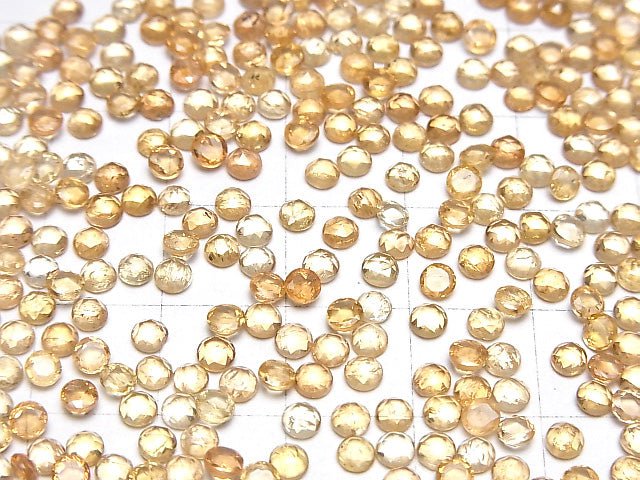 [Video]High Quality Imperial Topaz AAA- Round Rose Cut 3x3mm 5pcs