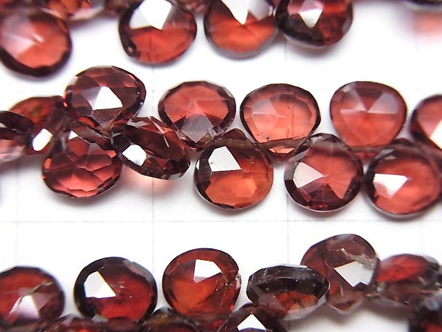 [Video] High Quality Mozambique Garnet AAA- Chestnut Faceted Briolette half or 1strand beads (aprx.6inch / 16cm)