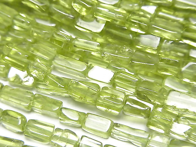 [Video]High Quality Peridot AAA- Square -Rectangle 1strand beads (aprx.13inch/32cm)