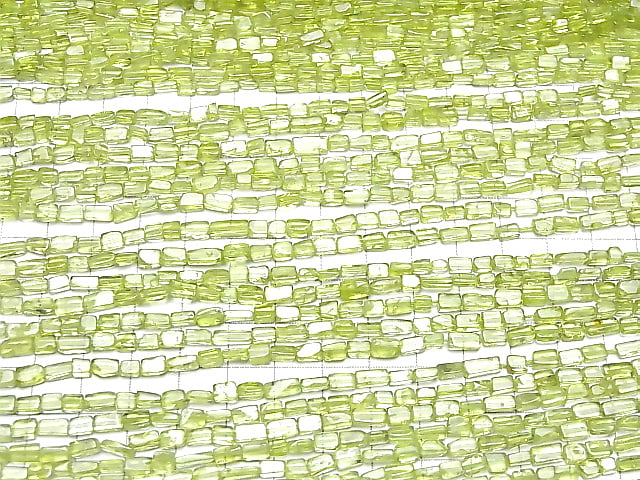 [Video]High Quality Peridot AAA- Square -Rectangle 1strand beads (aprx.13inch/32cm)
