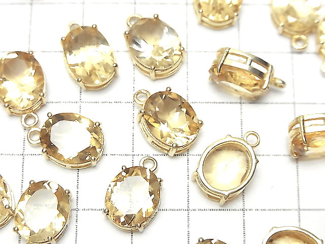 [Video] High Quality Citrine AAA Bezel Setting Oval Faceted 11x9mm 18KGP 1pc