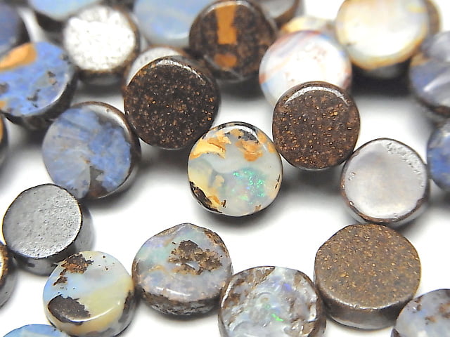 [Video] Boulder Opal Flat Coin 1strand beads (29 pcs)