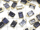 [Video]High Quality Iolite AA++ Bezel Setting Rectangle Faceted 8x6mm 18KGP 1pc