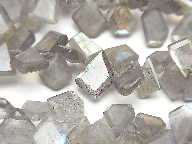 [Video]Labradorite AA++ Rough Slice Faceted half or 1strand beads (aprx.7inch/18cm)