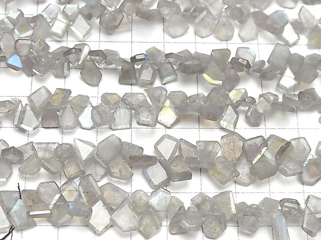 [Video]Labradorite AA++ Rough Slice Faceted half or 1strand beads (aprx.7inch/18cm)