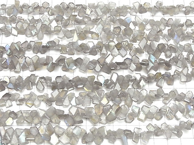 [Video]Labradorite AA++ Rough Slice Faceted half or 1strand beads (aprx.7inch/18cm)
