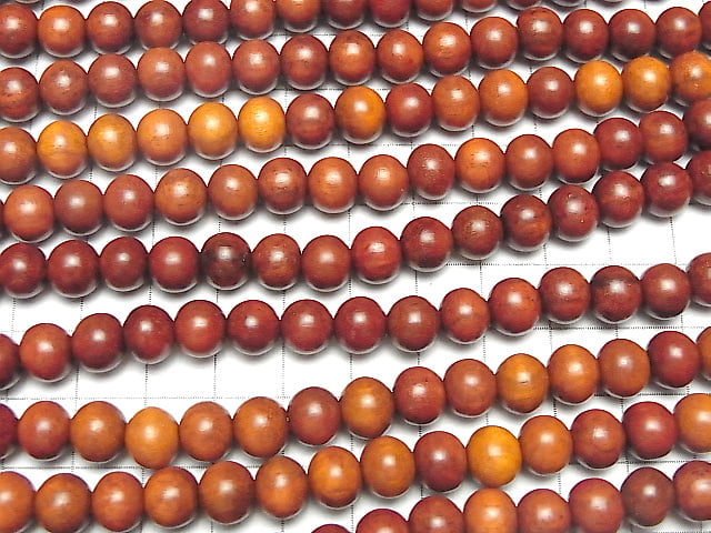 Redwood Semi Round 8mm 1strand beads (aprx.15inch / 38cm)