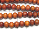 Redwood Semi Round 6mm 1strand beads (aprx.15inch/38cm)