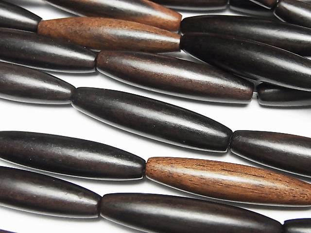 Ebony Wood  Rice 35x8x8mm 1strand beads (aprx.15inch/36cm)