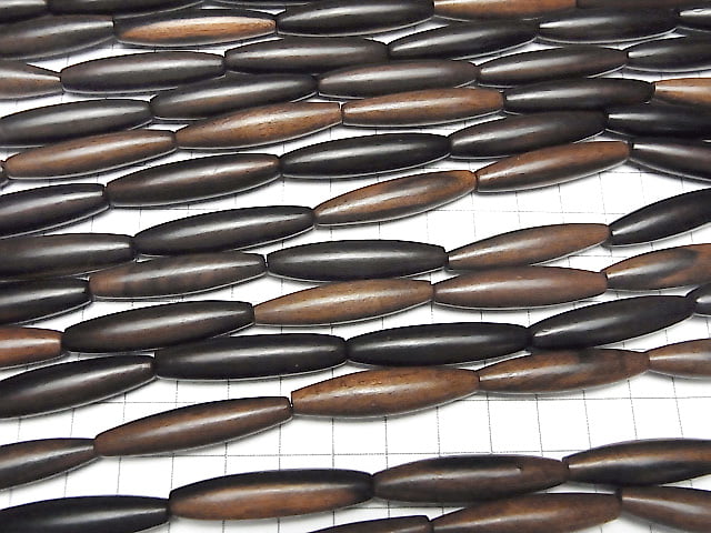 Ebony Wood  Rice 35x8x8mm 1strand beads (aprx.15inch/36cm)