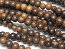Wood Beads  Semi Round 5mm 1strand beads (aprx.15inch/38cm)