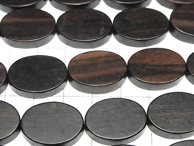 1strand $7.79! Ebony Wood  Oval 20x15x5mm 1strand beads (aprx.15inch/36cm)